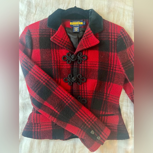 Raphael Lauren Rugby Plaid Winter Jacket. Size 4. - Picture 4 of 9